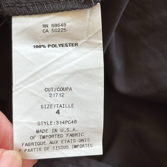 A.B.S. By Allen Scwartz New Little Black Satiny Ruffle Cocktail Dress size 4 - Picture 2 of 6